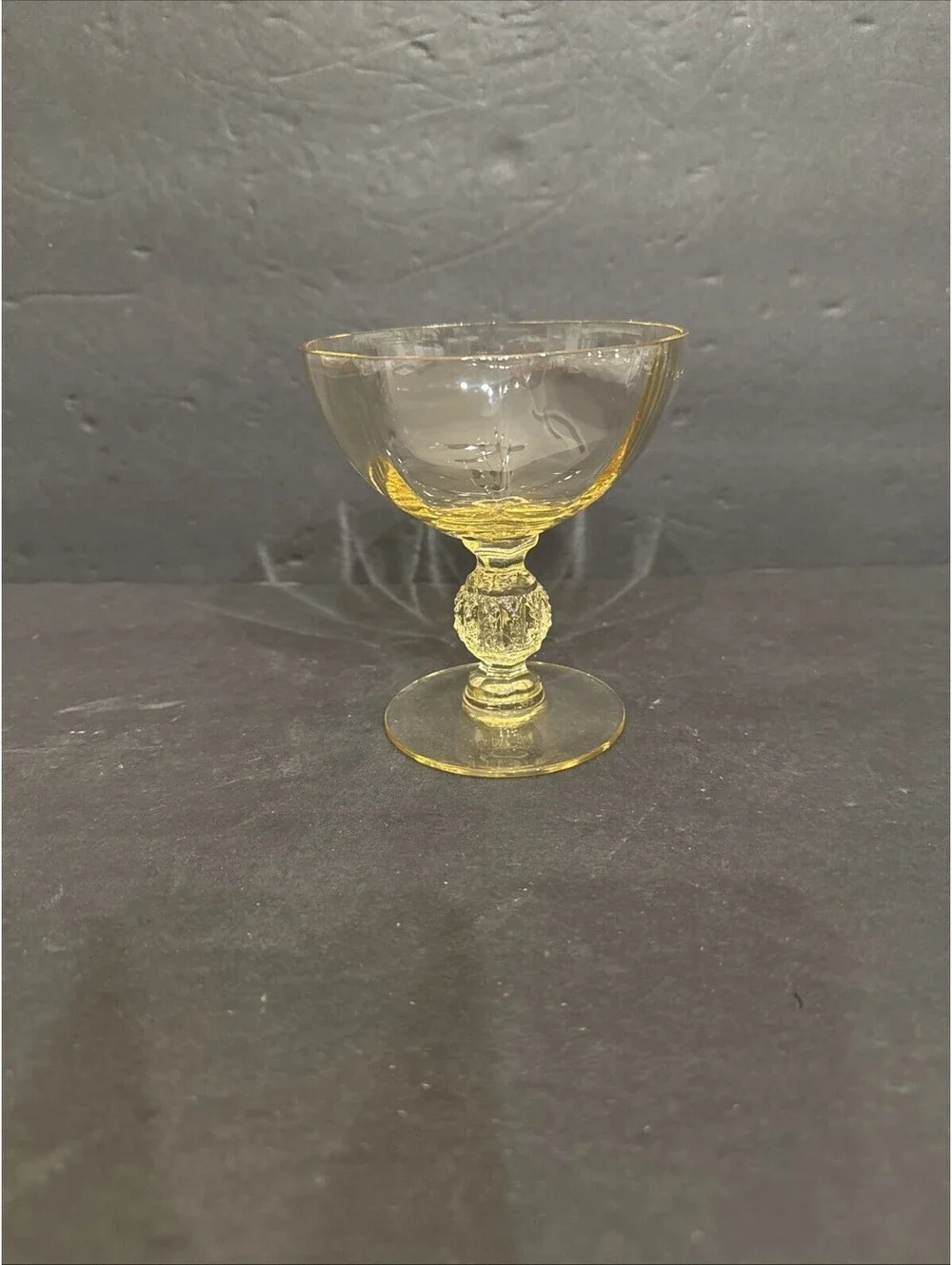Cambridge Aurora Mandarin Gold Yellow Champagne Sherbet Glass 4.5” H X 4”